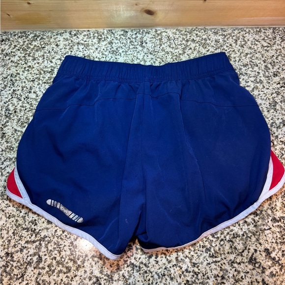 Women's Blue and Red Athletic Shorts - Picture 3 of 4